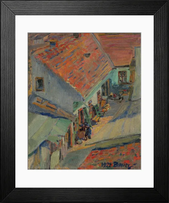 Framed Print : In front of the house, 1922. Creator: Konstantin Bauer Framed Print : In front of the house, 1922. Creator: Konstantin Bauer