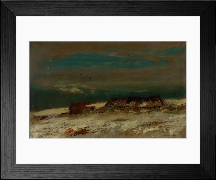 Framed Print : Hamlet in a Winter Landscape, 1890-1900. Creator: Ladislav Mednyanszky Framed Print : Hamlet in a Winter Landscape, 1890-1900. Creator: Ladislav Mednyanszky