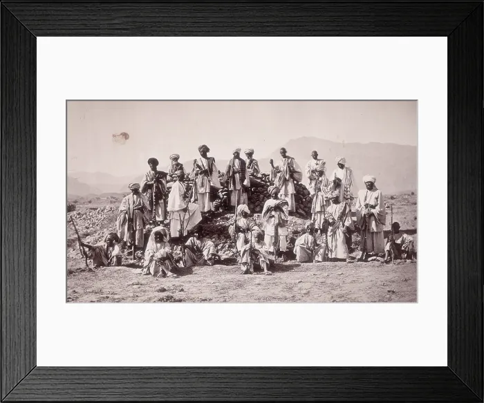 Framed Print : Afridi Picket near Jumrood, Khyber and Rotass in distance, c1879. Creator: John Burke Framed Print : Afridi Picket near Jumrood, Khyber and Rotass in distance, c1879. Creator: John Burke