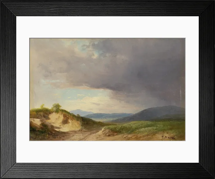 Framed Print : Hilly landscape with cloudy skies, 1840-1860. Creator: Karol Marko Framed Print : Hilly landscape with cloudy skies, 1840-1860. Creator: Karol Marko
