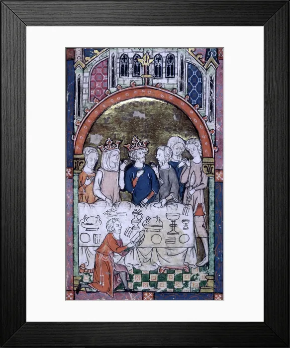 Framed Print : King Arthur's Feast, early 14th century (1300-1315?) Creator: Unknown. King Arthur's Feast, early 14th century (1300-1315?) Creator: Unknown Framed Print : King Arthur's Feast, early 14th century (1300-1315?) Creator: Unknown. King Arthur's Feast, early 14th century (1300-1315?) Creator: Unknown