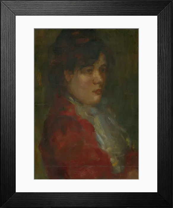 Framed Print : Portrait of a young woman in red, 1905-1910. Creator: Konstantin Kovari-Kacmarik Framed Print : Portrait of a young woman in red, 1905-1910. Creator: Konstantin Kovari-Kacmarik