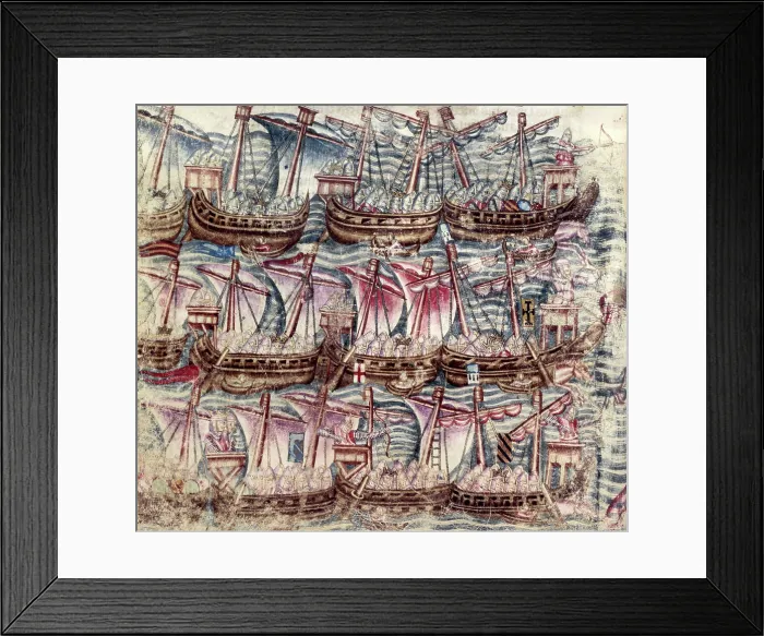 Framed Print : A Greek fleet, 15th Century. Creator: Unknown Framed Print : A Greek fleet, 15th Century. Creator: Unknown