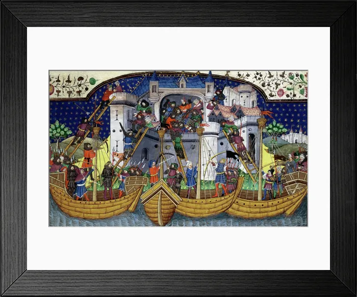 Framed Print : The storming of Corunna by Broadas, c1445. Creator: Unknown Framed Print : The storming of Corunna by Broadas, c1445. Creator: Unknown