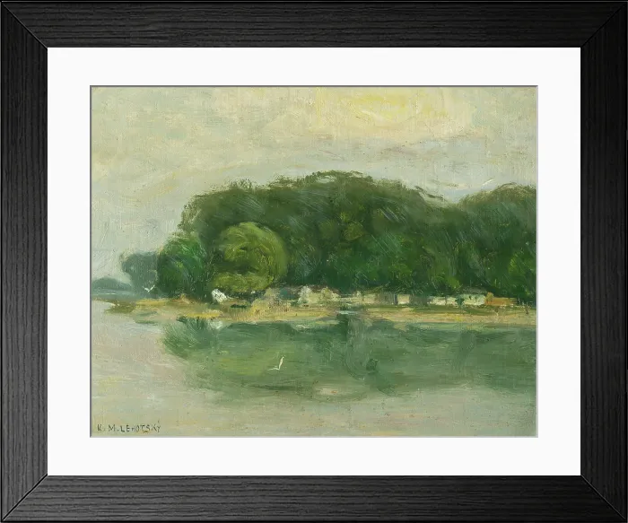Framed Print : Petrzalka Bank from the Danube, 1900-1910. Creator: Karol Miloslav Lehotsky Framed Print : Petrzalka Bank from the Danube, 1900-1910. Creator: Karol Miloslav Lehotsky