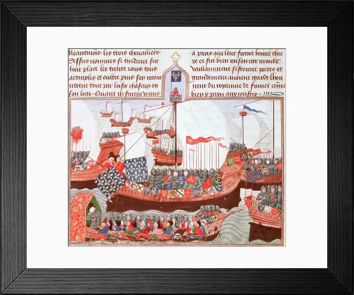 Framed Print : Expedition of the English and the French to Barbary, 15th century. Creator: Unknown Framed Print : Expedition of the English and the French to Barbary, 15th century. Creator: Unknown