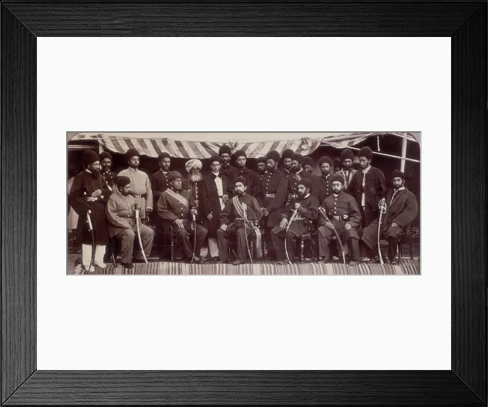 Framed Print : The Amir Yakoob Khan and Sirdars of Kabul at Gandamak, Afghanistan, May 1879. Creator: John Burke Framed Print : The Amir Yakoob Khan and Sirdars of Kabul at Gandamak, Afghanistan, May 1879. Creator: John Burke