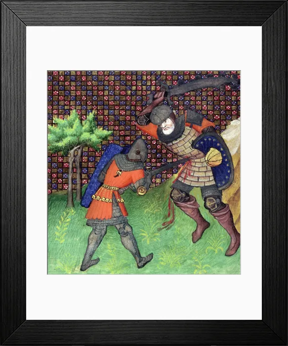 Framed Print : Two knights fighting, c1415. Creator: Unknown Framed Print : Two knights fighting, c1415. Creator: Unknown