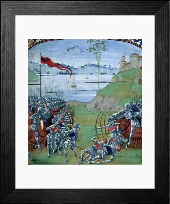 Framed Print : Caesar and Pompey fighting the Gauls, 1473. Creator: Master of the London Wavrin Framed Print : Caesar and Pompey fighting the Gauls, 1473. Creator: Master of the London Wavrin