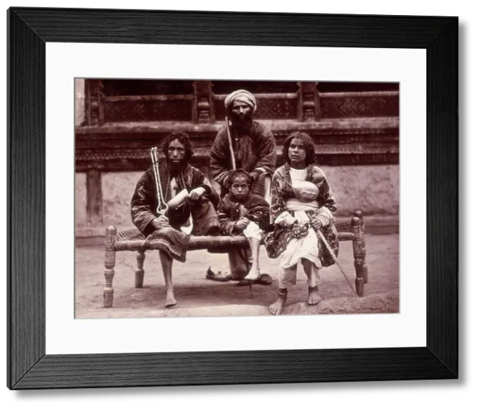 Framed Print : Group of beggars, Kabul, Afghanistan, c1880. Creator: John Burke