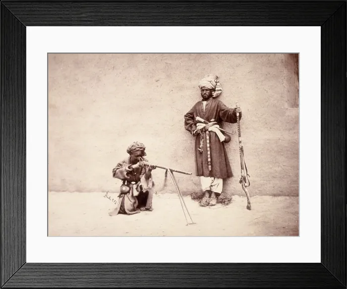 Framed Print : Kohistani and Hazara combatants, Kabul, Afghanistan, c1880. Creator: John Burke Framed Print : Kohistani and Hazara combatants, Kabul, Afghanistan, c1880. Creator: John Burke
