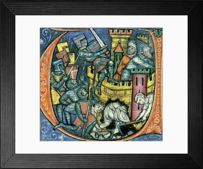 Framed Print : Siege of Jerusalem, 1250-1259. Creator: Unknown Framed Print : Siege of Jerusalem, 1250-1259. Creator: Unknown