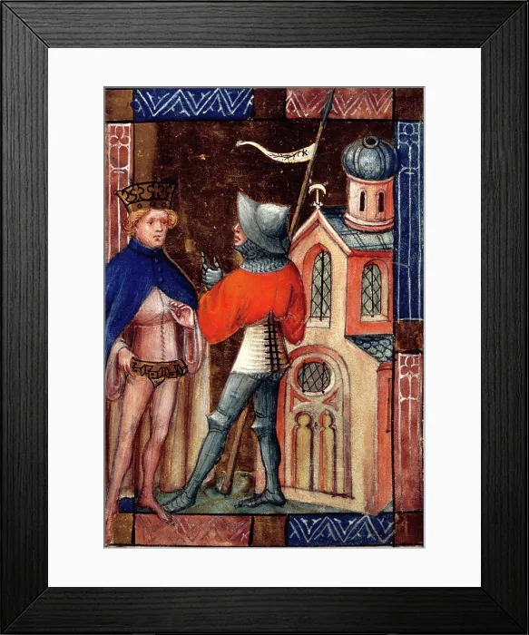 Framed Print : King and knight, c1405. Creator: Unknown Framed Print : King and knight, c1405. Creator: Unknown