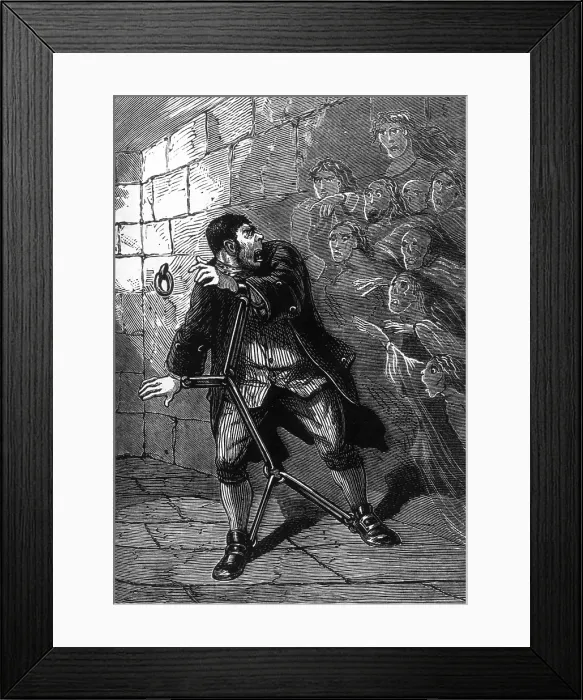 Framed Print : 'Back-back, you grinning fiends!' yelled Sweeney Todd, c1880. Creator: Unknown Framed Print : 'Back-back, you grinning fiends!' yelled Sweeney Todd, c1880. Creator: Unknown
