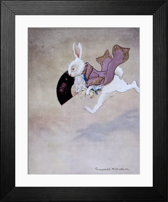 Framed Print : The White Rabbit in a hurry, 1922. Creator: Gwynedd M Hudson Framed Print : The White Rabbit in a hurry, 1922. Creator: Gwynedd M Hudson