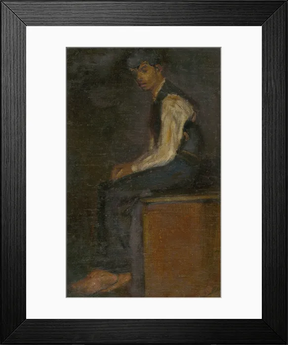 Framed Print : Study of a Seated Man, around 1910. Creator: Ladislav Mednyanszky Framed Print : Study of a Seated Man, around 1910. Creator: Ladislav Mednyanszky