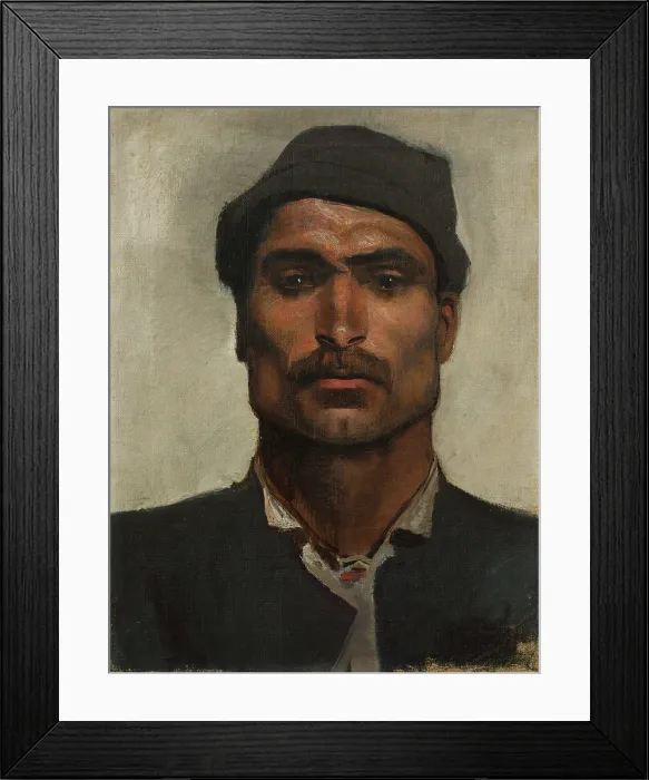 Framed Print : Head of a Man with a Brimmed Hat, 1870-1900. Creator: Ladislav Mednyanszky Framed Print : Head of a Man with a Brimmed Hat, 1870-1900. Creator: Ladislav Mednyanszky