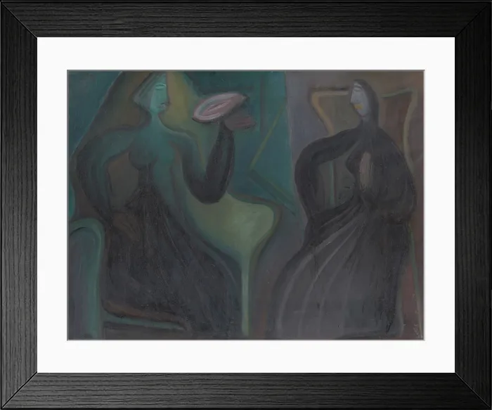 Framed Print : Seated women, 1920-1930. Creator: Karol Polonyi Framed Print : Seated women, 1920-1930. Creator: Karol Polonyi