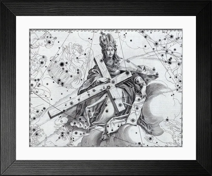 Framed Print : Cygnus as the Holy Cross, 1627. Creator: Julius Schiller Framed Print : Cygnus as the Holy Cross, 1627. Creator: Julius Schiller