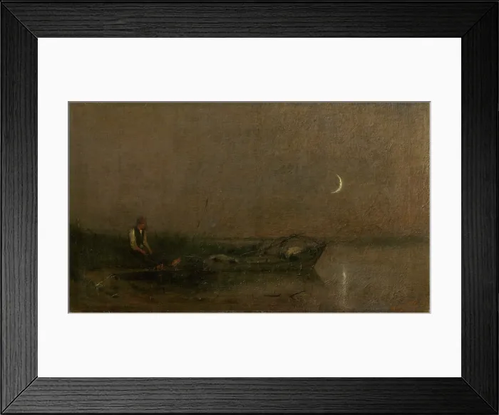 Framed Print : Fishing by Moonlight, 1880-1900. Creator: Ladislav Mednyanszky Framed Print : Fishing by Moonlight, 1880-1900. Creator: Ladislav Mednyanszky