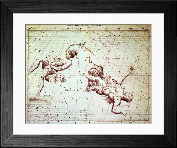 Framed Print : The star constellations Perseus and Andromeda, 1729. Creator: Sir James Thornhill Framed Print : The star constellations Perseus and Andromeda, 1729. Creator: Sir James Thornhill