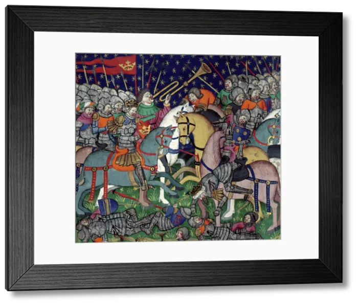 Framed Print : Battle between Alexander the Great and Porus, 15th century. Creator: Unknown Framed Print : Battle between Alexander the Great and Porus, 15th century. Creator: Unknown
