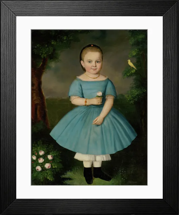 Framed Print : Girl with Rose, 1865. Creator: Karoly Gyurkovics Framed Print : Girl with Rose, 1865. Creator: Karoly Gyurkovics