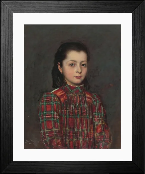 Framed Print : Portrait of a little girl, 1897. Creator: Koloman Hazlinsky Framed Print : Portrait of a little girl, 1897. Creator: Koloman Hazlinsky