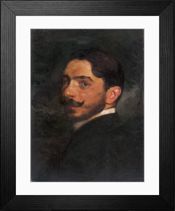 Framed Print : Self-Portrait (Self-Portrait in a Dark Coat), 1900-1905. Creator: Milan Thomka Mitrovsky Framed Print : Self-Portrait (Self-Portrait in a Dark Coat), 1900-1905. Creator: Milan Thomka Mitrovsky