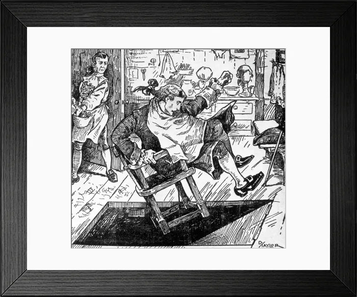 Framed Print : Sweeney Todd, the Demon Barber - I polish em off, c1880. Creator: D Taylor. Sweeney Todd, the Demon Barber - I polish em off, c1880. Creator: D Taylor Framed Print : Sweeney Todd, the Demon Barber - I polish em off, c1880. Creator: D Taylor. Sweeney Todd, the Demon Barber - I polish em off, c1880. Creator: D Taylor