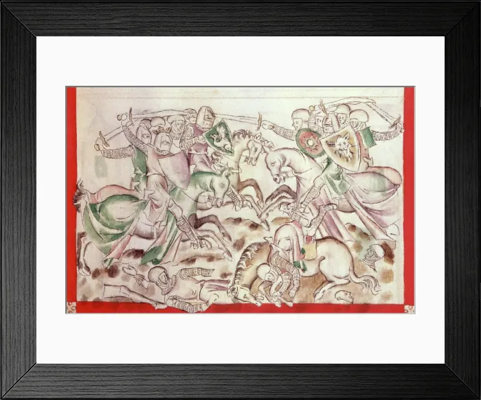 Framed Print : King David's army fights the Philistines, 1310-1320. Creator: Unknown. King David's army fights the Philistines, 1310-1320. Creator: Unknown Framed Print : King David's army fights the Philistines, 1310-1320. Creator: Unknown. King David's army fights the Philistines, 1310-1320. Creator: Unknown