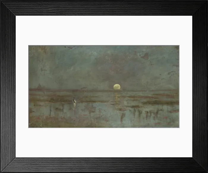 Framed Print : Fisherman by the Moonrise, 1885-1890. Creator: Ladislav Mednyanszky Framed Print : Fisherman by the Moonrise, 1885-1890. Creator: Ladislav Mednyanszky