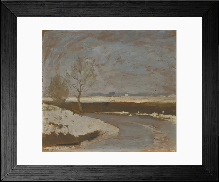 Framed Print : Study of winter landscape with river, c1912. Creator: Karol Pongracz Framed Print : Study of winter landscape with river, c1912. Creator: Karol Pongracz