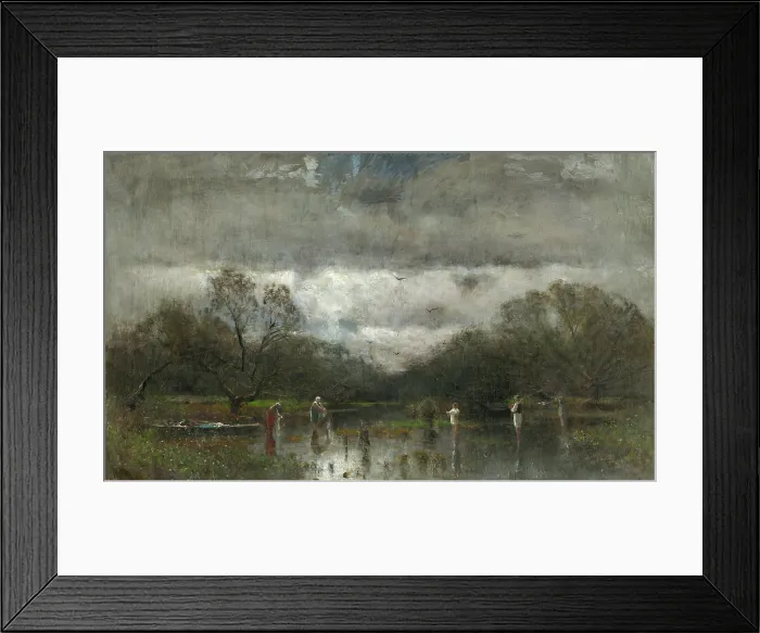 Framed Print : Landscape with Washerwomen and Fishers, 1878-1880. Creator: Ladislav Mednyanszky Framed Print : Landscape with Washerwomen and Fishers, 1878-1880. Creator: Ladislav Mednyanszky