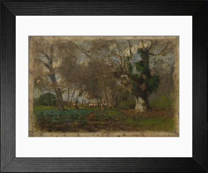 Framed Print : Oak Trees near an Arm of the Vah, 1880-1885. Creator: Ladislav Mednyanszky Framed Print : Oak Trees near an Arm of the Vah, 1880-1885. Creator: Ladislav Mednyanszky