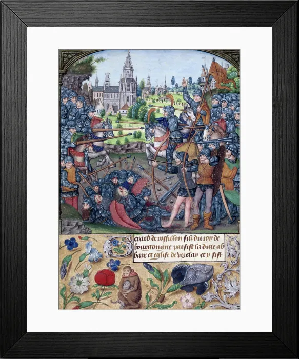 Framed Print : Battle between two armies, c1500. Creator: Unknown Framed Print : Battle between two armies, c1500. Creator: Unknown