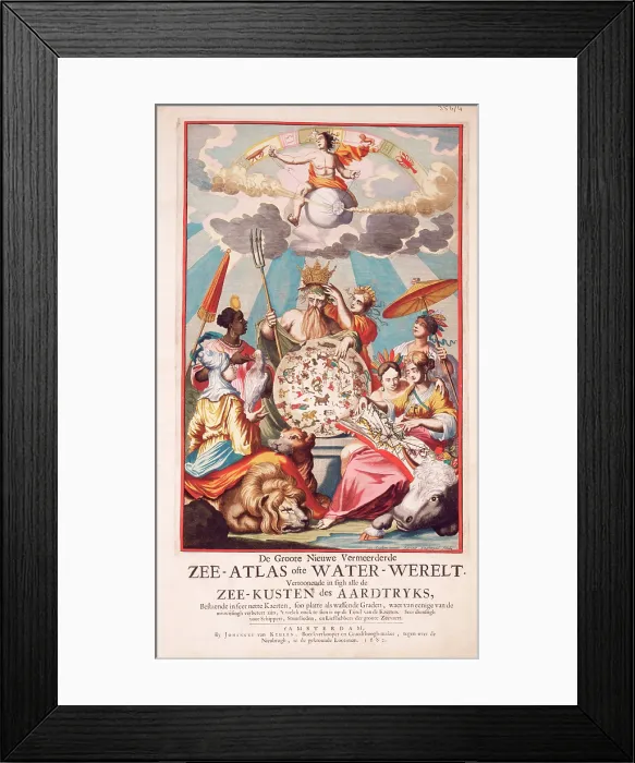 Framed Print : Title page from van Keulen's Chart Atlas, 1682. Creator: Aernout Naghtegael. Title page from van Keulen's Chart Atlas, 1682. Creator: Aernout Naghtegael Framed Print : Title page from van Keulen's Chart Atlas, 1682. Creator: Aernout Naghtegael. Title page from van Keulen's Chart Atlas, 1682. Creator: Aernout Naghtegael
