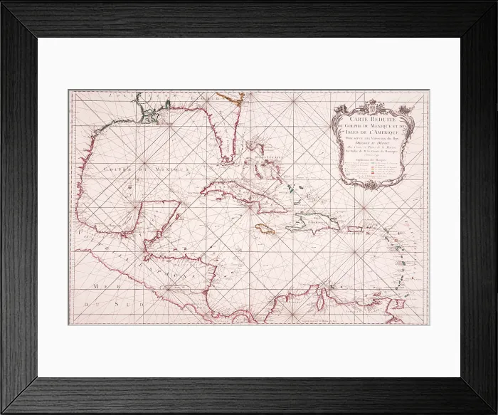 Framed Print : Map of the Gulf of Mexico, 1772. Creator: Jacques-Nicolas Bellin Framed Print : Map of the Gulf of Mexico, 1772. Creator: Jacques-Nicolas Bellin