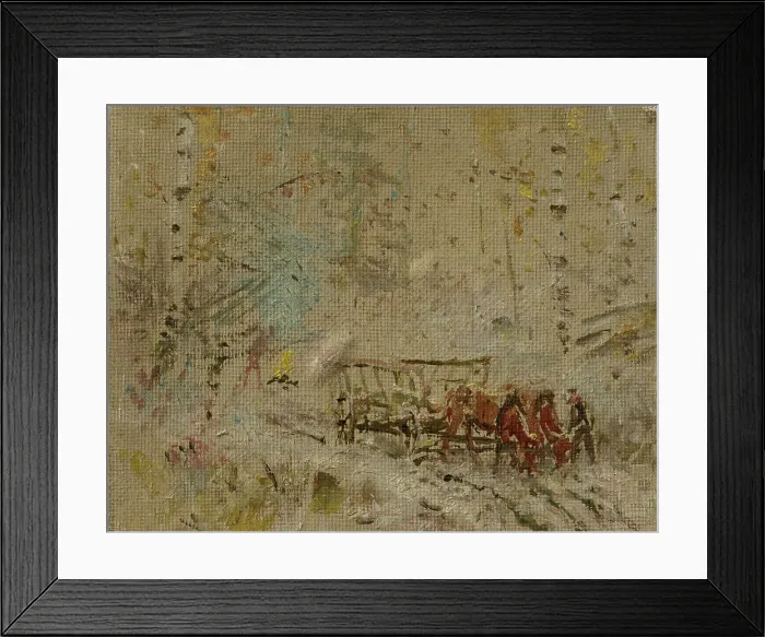 Framed Print : Winter Landscape with a Hay Wagon, 1895-1905. Creator: Ladislav Mednyanszky Framed Print : Winter Landscape with a Hay Wagon, 1895-1905. Creator: Ladislav Mednyanszky