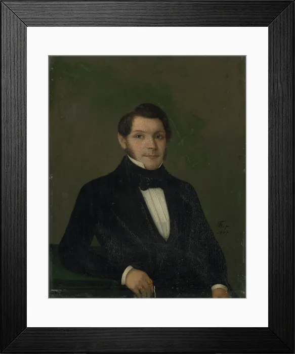 Framed Print : Portrait of a man, 1847. Creator: Karol Augustus Tibely Framed Print : Portrait of a man, 1847. Creator: Karol Augustus Tibely