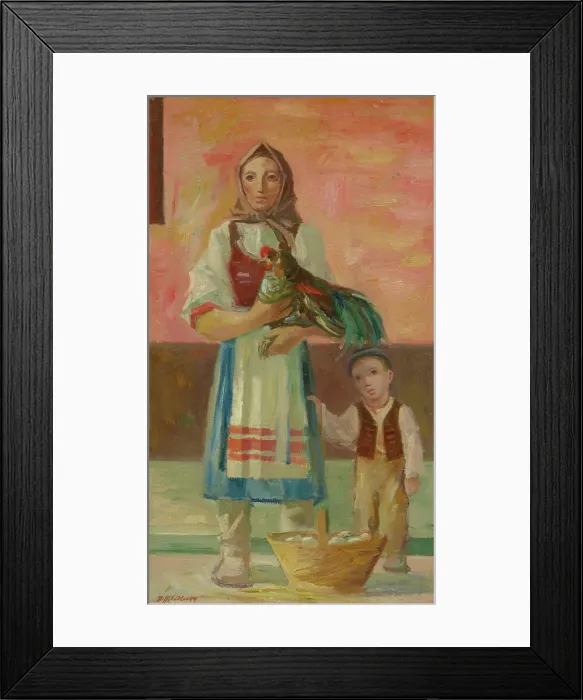 Framed Print : At the Market, 1949. Creator: Bedrich Hoffstadter Framed Print : At the Market, 1949. Creator: Bedrich Hoffstadter