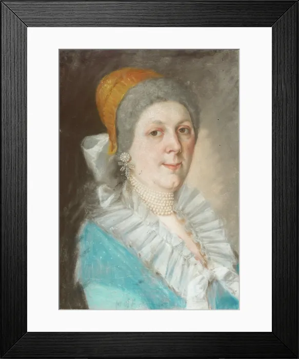 Framed Print : Portrait of a Woman with a Pearl Necklace, 1770-1800. Creator: Unknown Framed Print : Portrait of a Woman with a Pearl Necklace, 1770-1800. Creator: Unknown