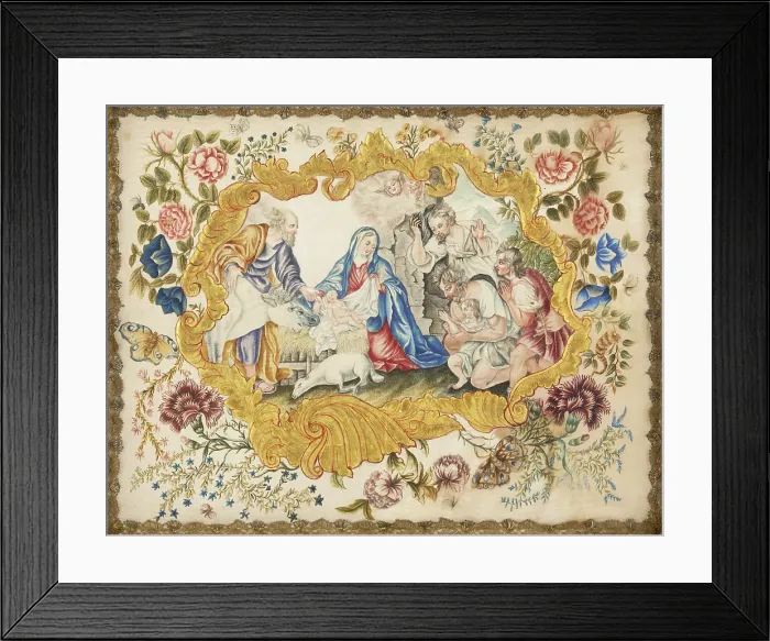 Framed Print : Adoration of the Shepherds, 18th century. Creator: Unknown Framed Print : Adoration of the Shepherds, 18th century. Creator: Unknown