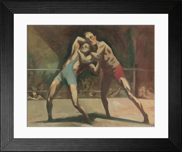 Framed Print : Wrestlers, 1942. Creator: Bedrich Hoffstadter Framed Print : Wrestlers, 1942. Creator: Bedrich Hoffstadter