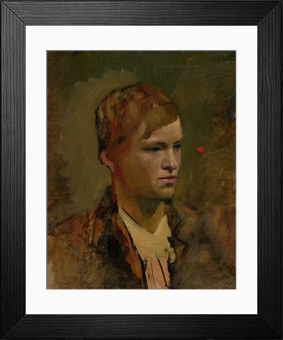 Framed Print : Fair-Headed Boy with Red Point in the Background, 1895-1900. Creator: Ladislav Mednyanszky Framed Print : Fair-Headed Boy with Red Point in the Background, 1895-1900. Creator: Ladislav Mednyanszky