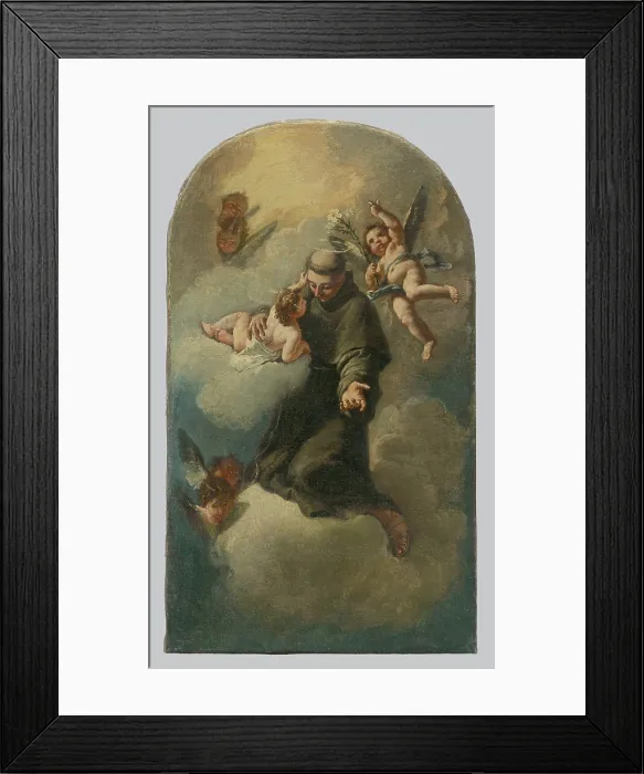 Framed Print : Saint Anthony on a Cloud Surrounded by Angels, 1770-1800. Creator: Unknown Framed Print : Saint Anthony on a Cloud Surrounded by Angels, 1770-1800. Creator: Unknown