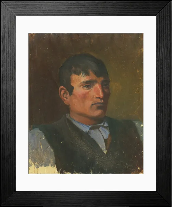 Framed Print : Study of a Young Man in a Dark Vest, 1880-1900. Creator: Ladislav Mednyanszky Framed Print : Study of a Young Man in a Dark Vest, 1880-1900. Creator: Ladislav Mednyanszky
