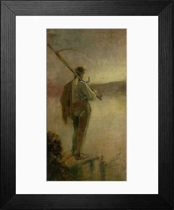 Framed Print : Reaper by River, 1880-1885. Creator: Ladislav Mednyanszky Framed Print : Reaper by River, 1880-1885. Creator: Ladislav Mednyanszky
