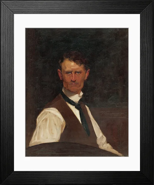 Framed Print : Self-Portrait in a White Shirt, 1910-1915. Creator: Eduard Putra Framed Print : Self-Portrait in a White Shirt, 1910-1915. Creator: Eduard Putra