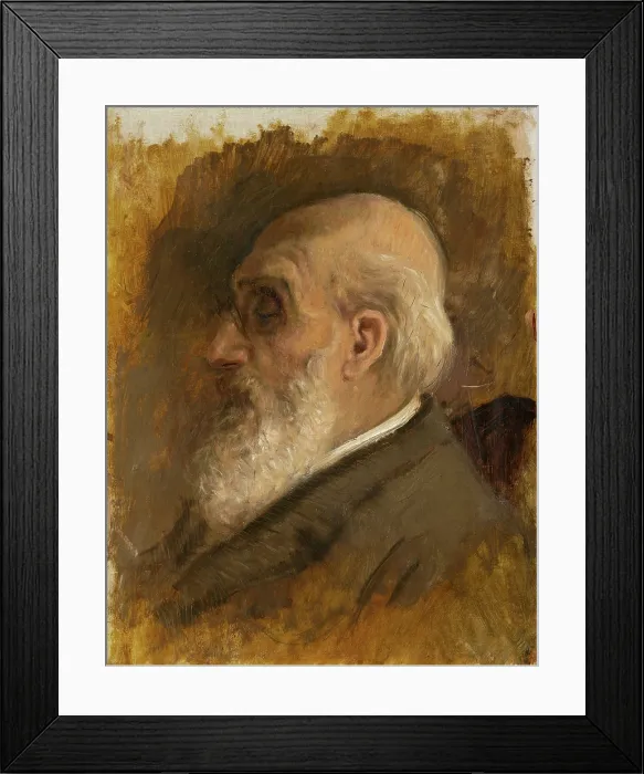 Framed Print : Painter's Father Profile with Pince-nez, 1890-1895. Creator: Ladislav Mednyanszky. Painter's Father Profile with Pince-nez, 1890-1895. Creator: Ladislav Mednyanszky